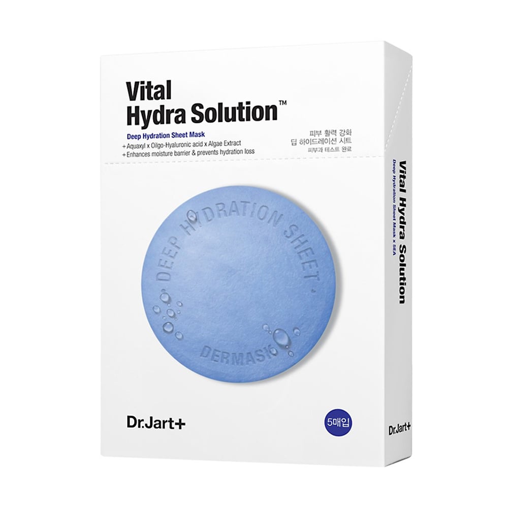 Тканинна маска з гіалуроновою кислотою Dr.Jart + Dermask Water Jet Vital Hydra Solution зволожувальна, 5*25 г